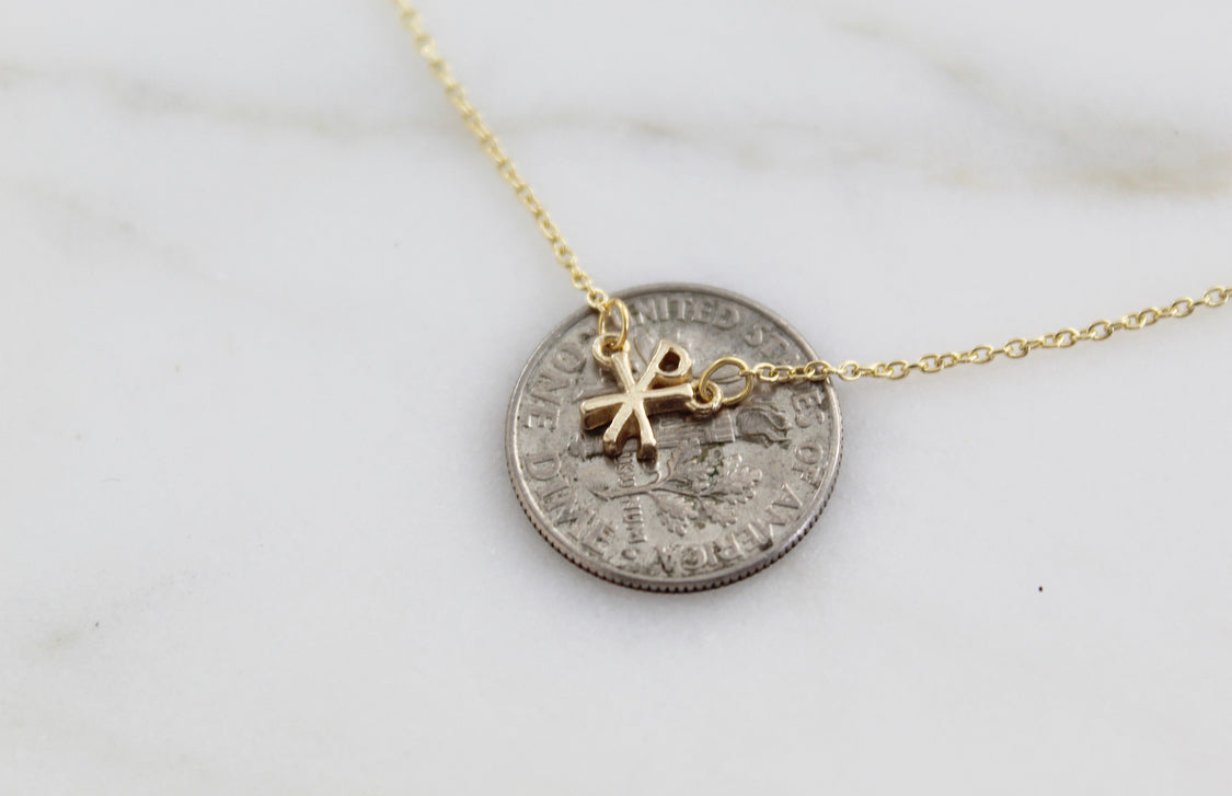 14K Gold Chi Rho Necklace