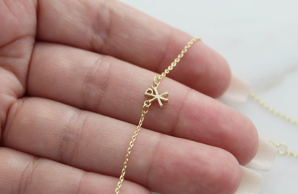 14K Gold Chi Rho Necklace