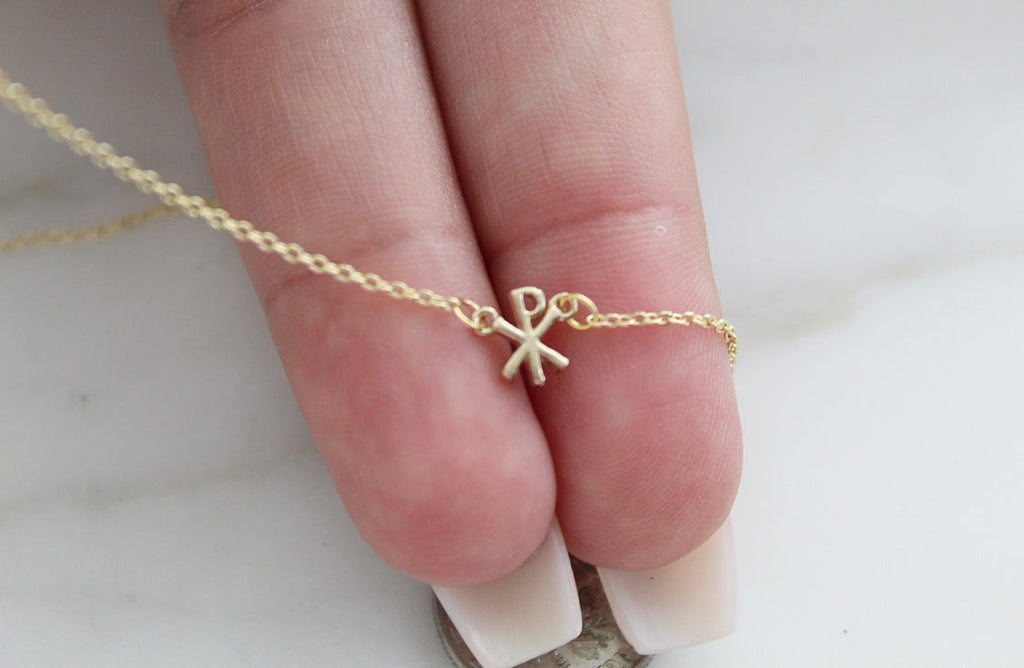 14K Gold Chi Rho Necklace