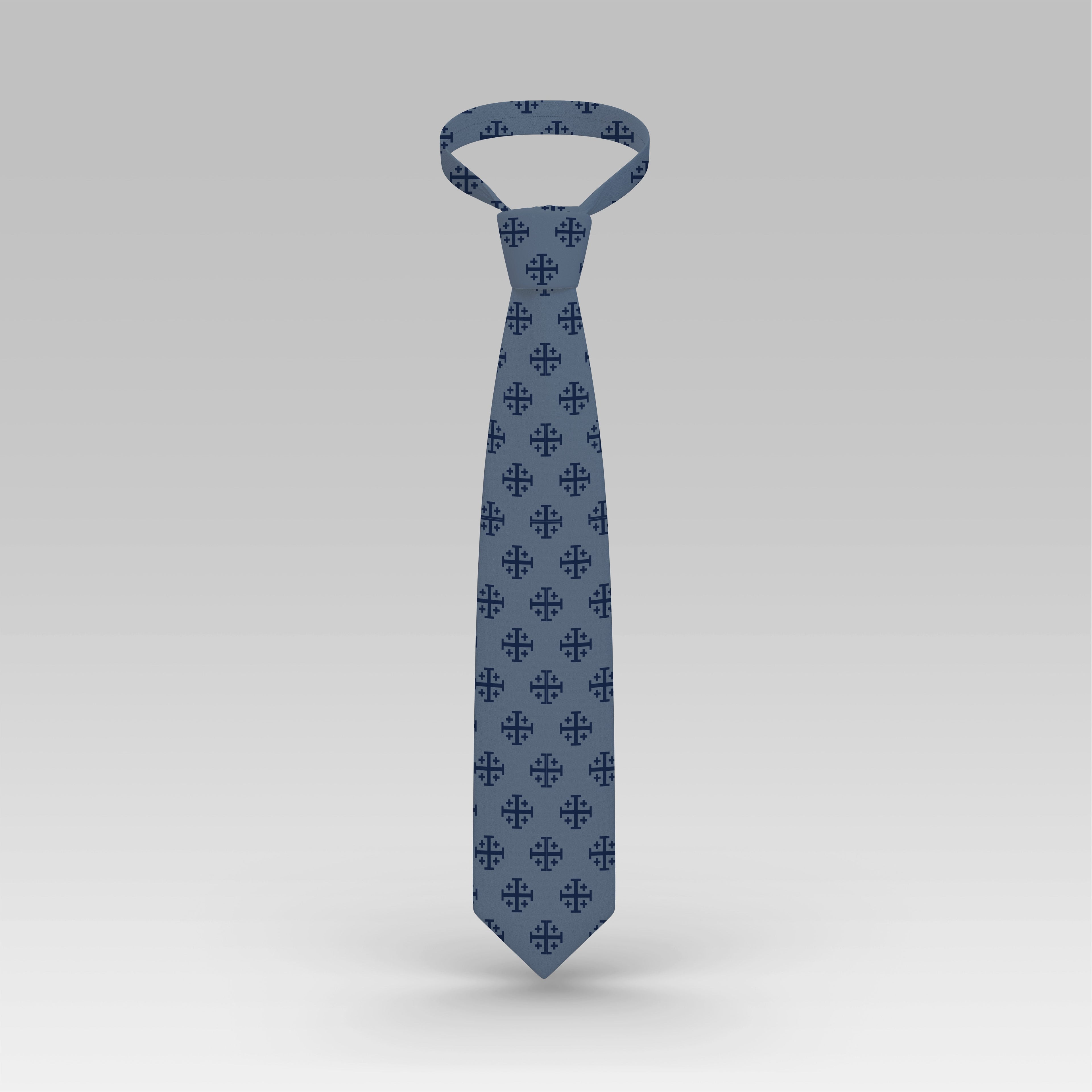 Blue Jerusalem Cross Necktie