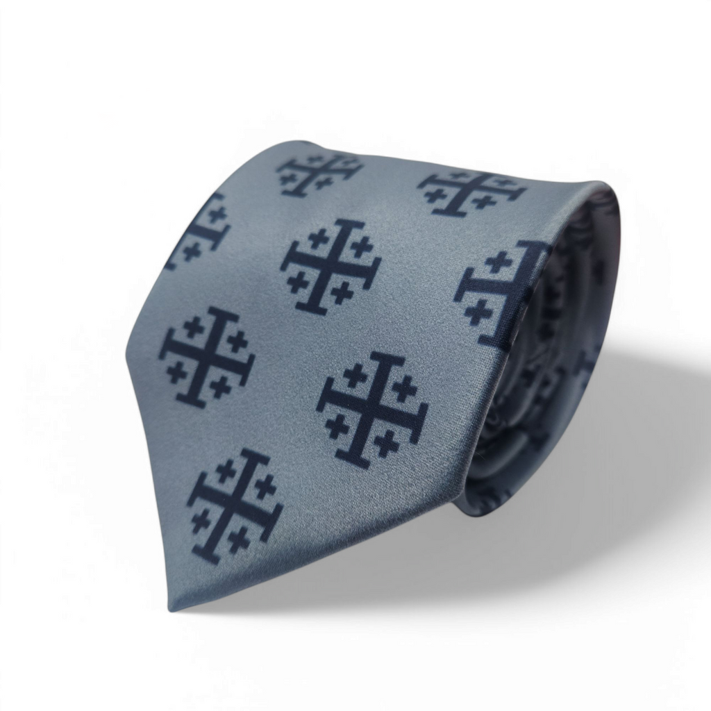 Blue Jerusalem Cross Necktie