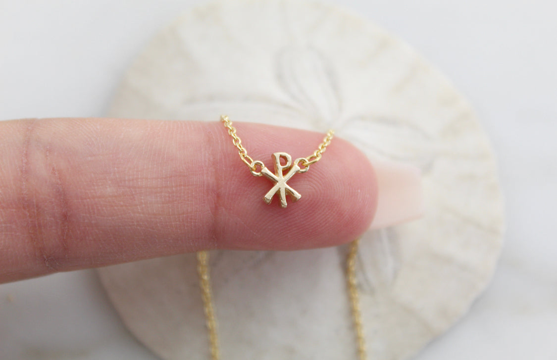 14K Gold Chi Rho Necklace