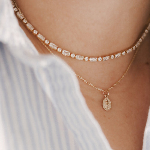 14k Gold Miraculous Medal Necklace