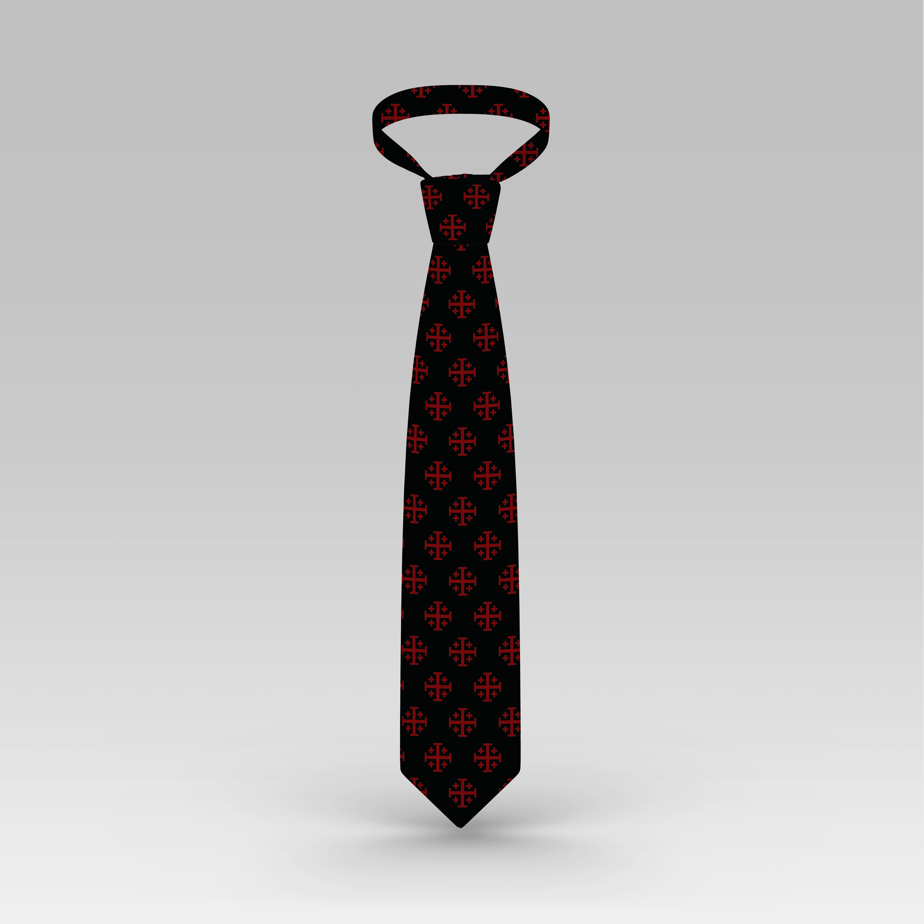 Red Jerusalem Cross Necktie