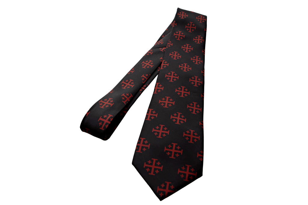 Red Jerusalem Cross Necktie