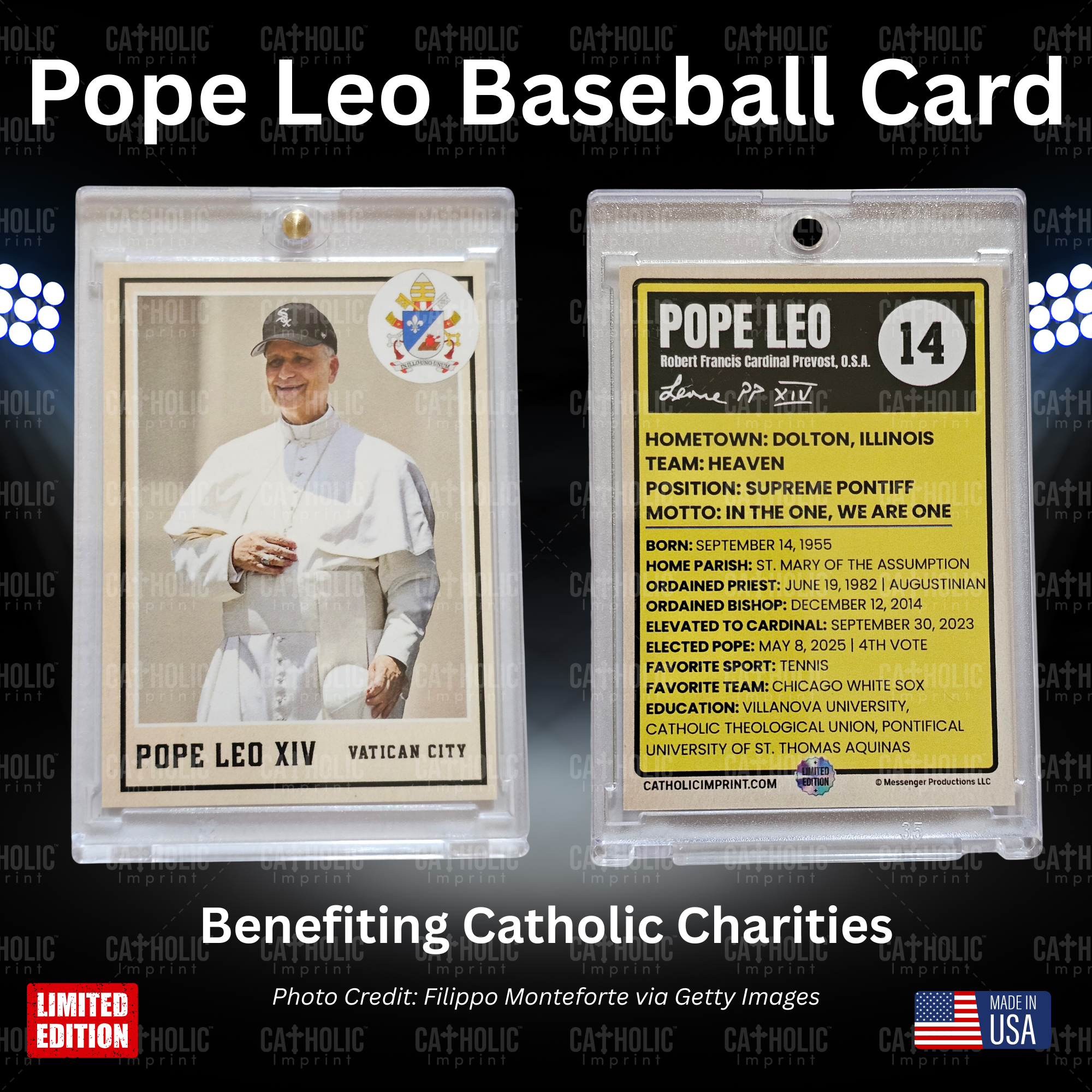 Pope Leo XIV Commemorative Baseball Card