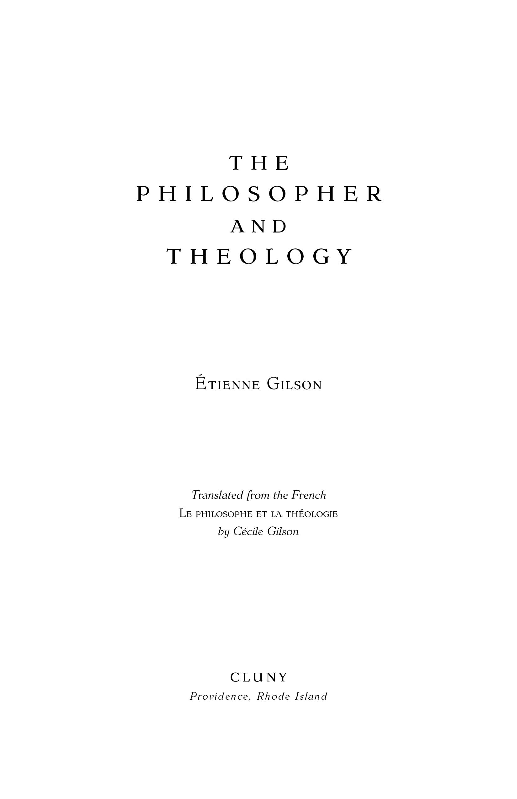 The Philosopher and Theology