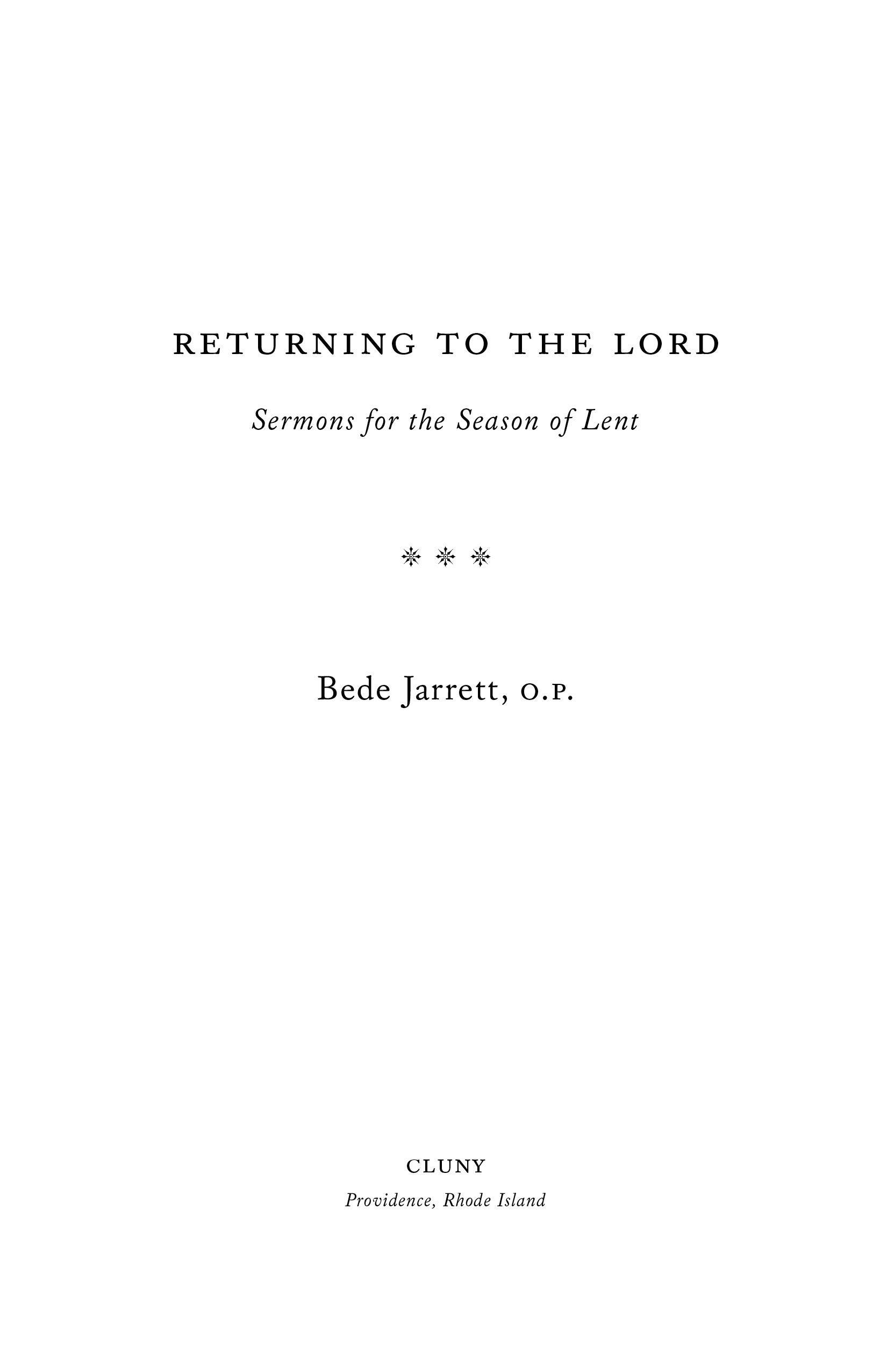 Returning to the Lord