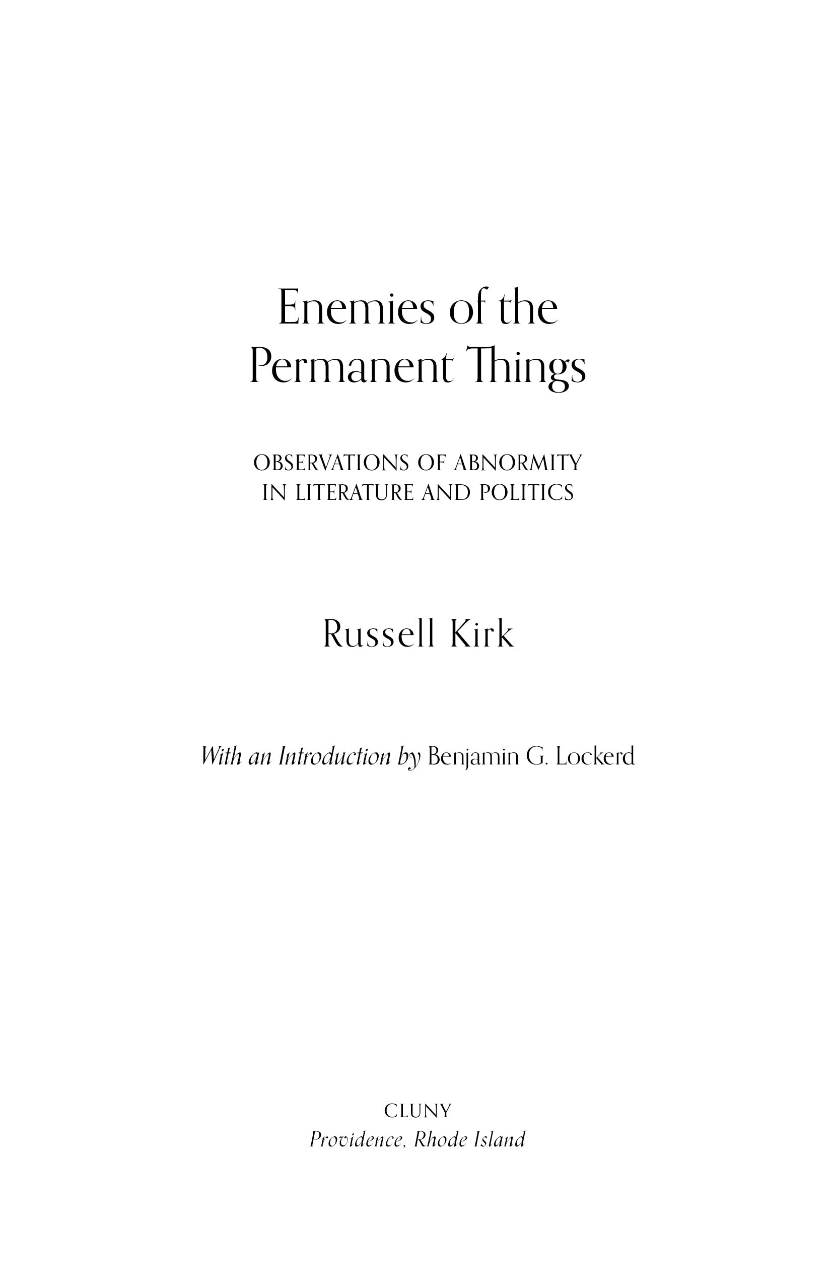 Enemies of the Permanent Things