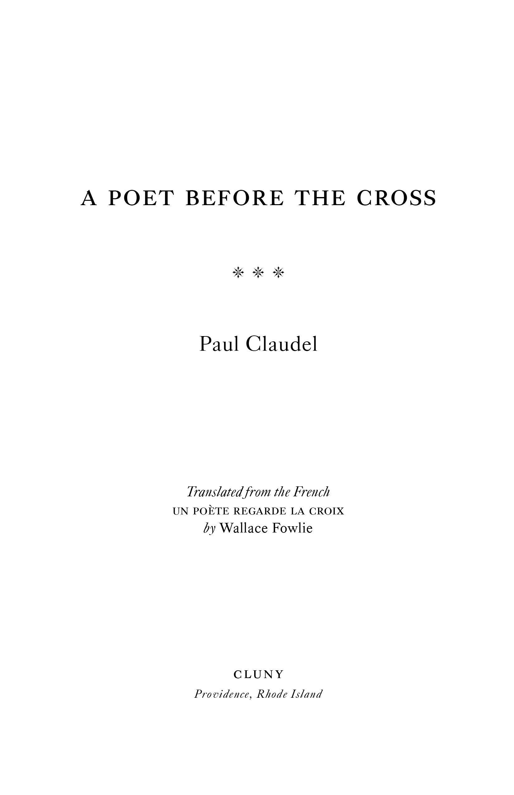 A Poet Before the Cross