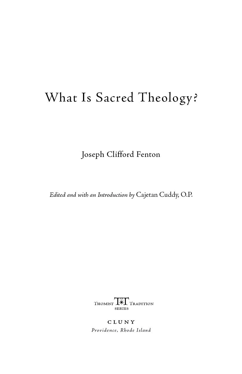 What Is Sacred Theology?