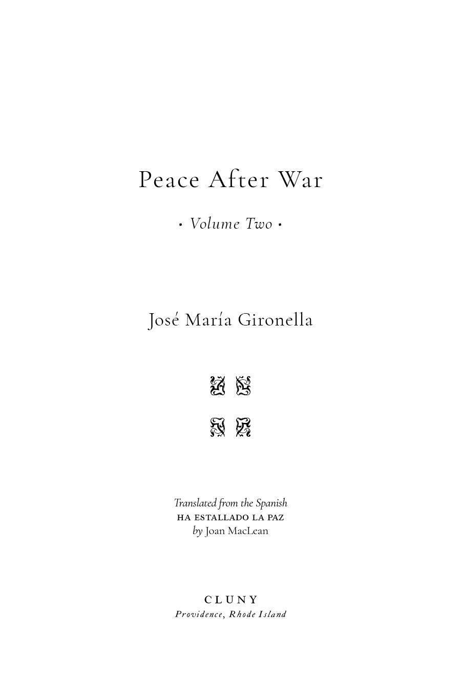 Peace After War, Vol. II