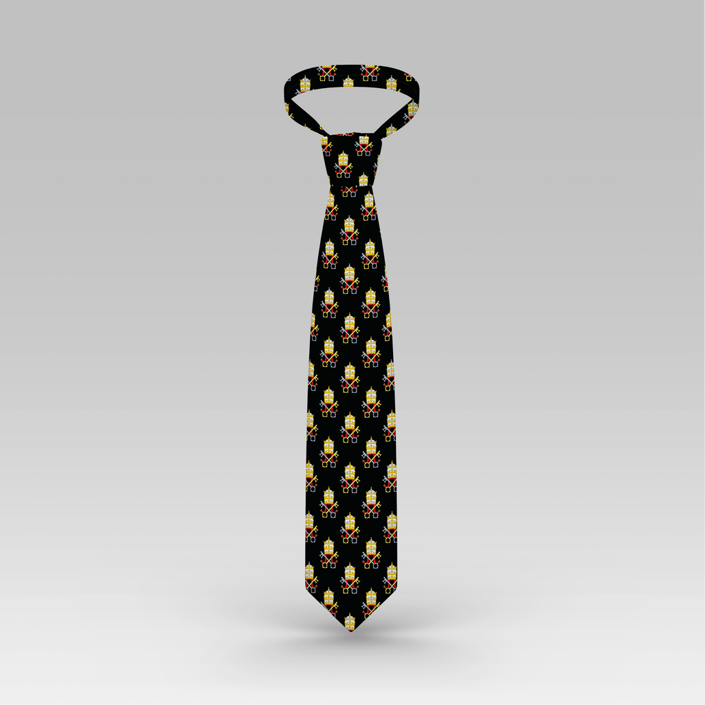 Papal Tiara and Keys Necktie Black