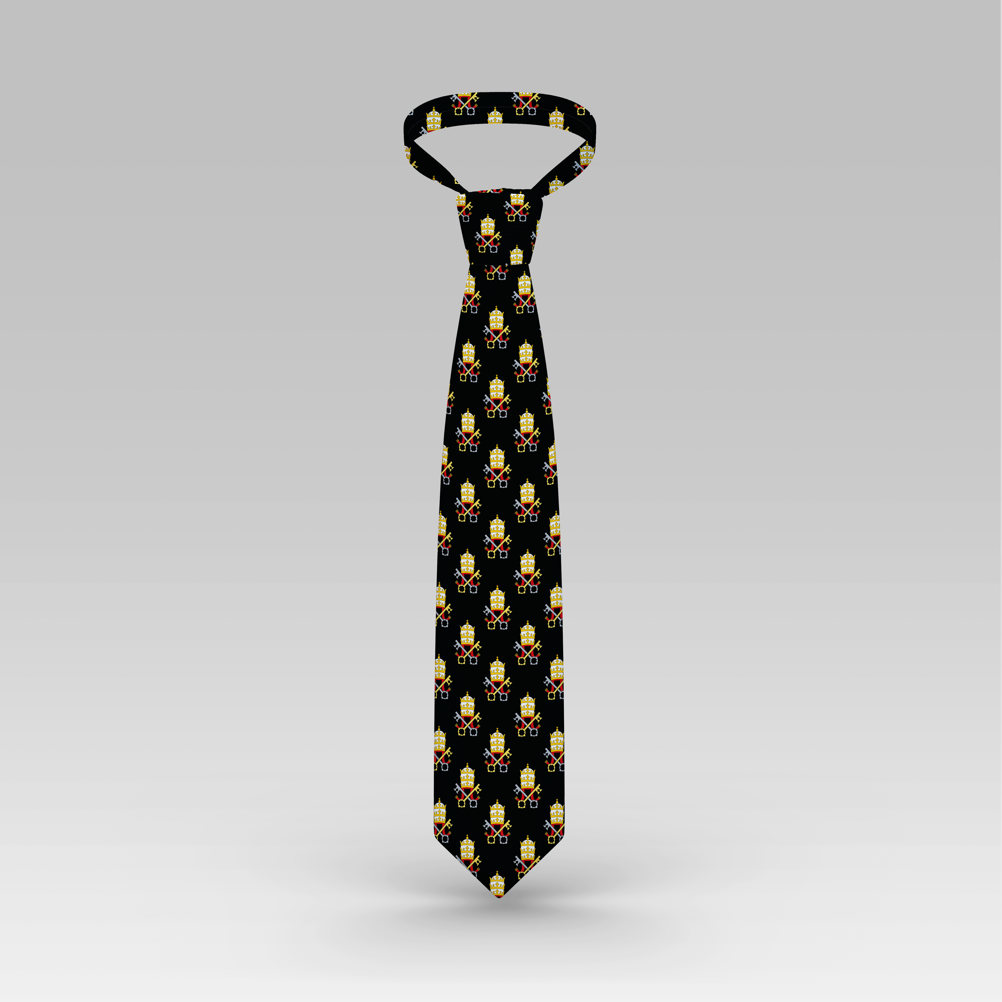 Papal Tiara and Keys Necktie Black