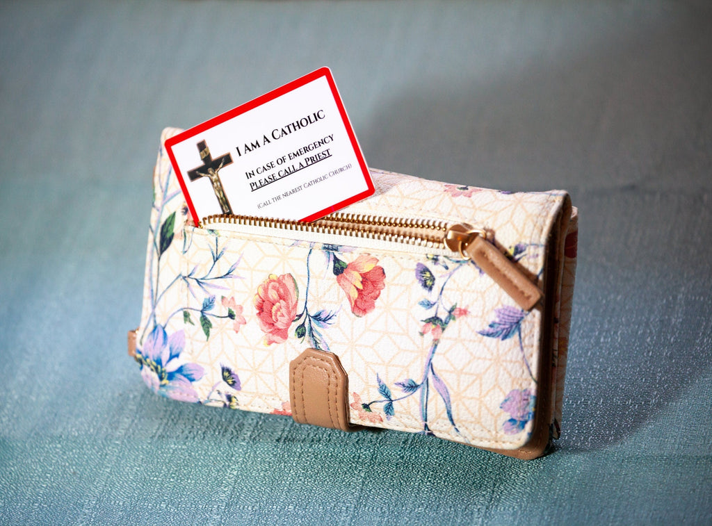 I am a Catholic—In Case of Emergency Please Call a Priest | Pocket PrayerFulls™ | Uncompromising Holy Cards — Built to Last. Backed for Life