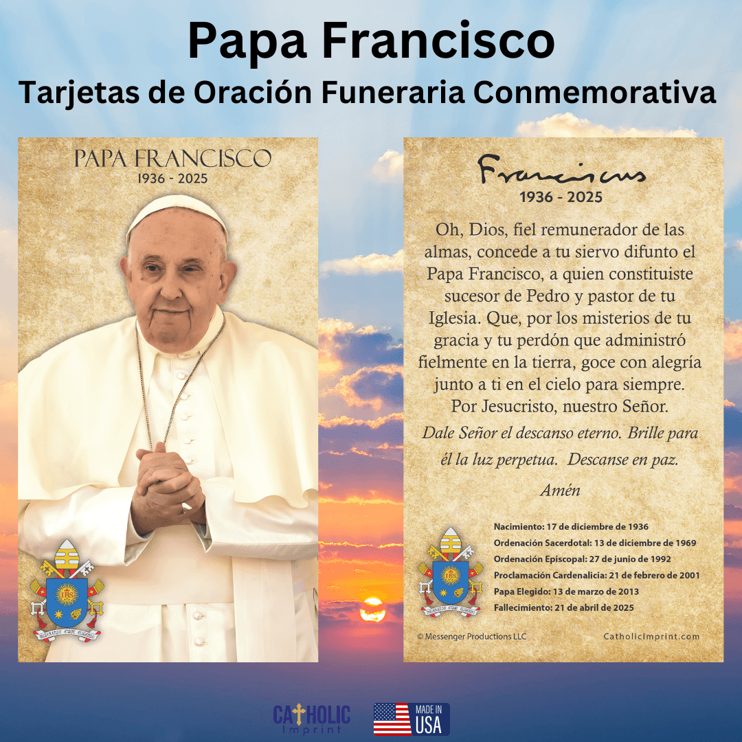 Pope Francis Memorial Prayer Card
