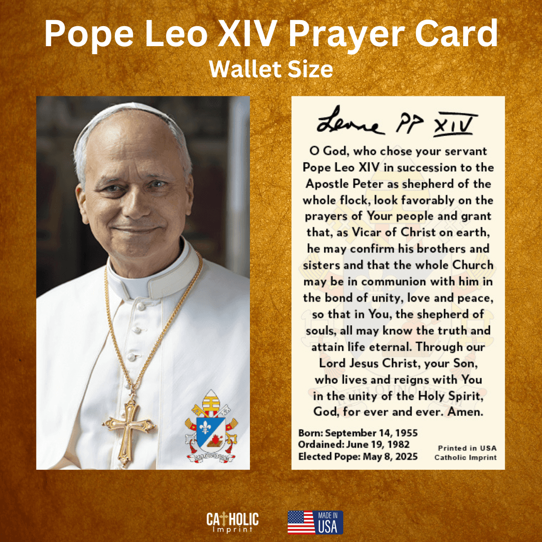 Pope Leo XIV Prayer Card Wallet Size